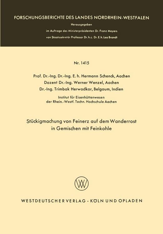 Produktbild: St&uuml;ckigmachung von Feinerz auf dem Wanderrost in Gemischen mit Feinkohle