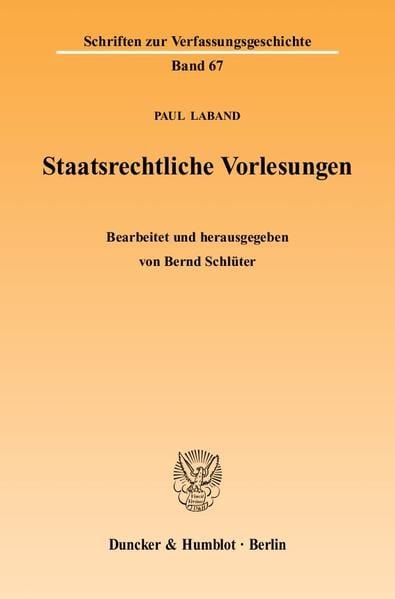 Produktbild: Staatsrechtliche Vorlesungen.