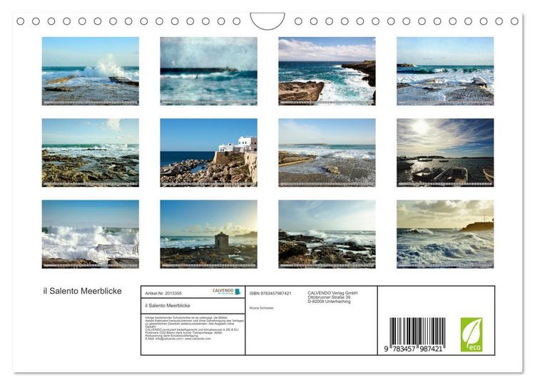 Produktbild: il Salento Meerblicke (Wandkalender 2026 DIN A4 quer), CALVENDO Monatskalender