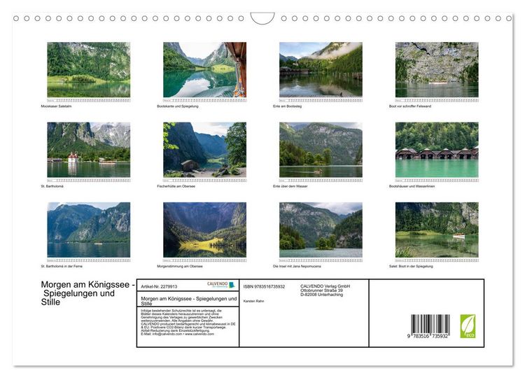 Produktbild: Morgen am K&ouml;nigssee - Spiegelungen und Stille (Wandkalender 2026 DIN A3 quer), CALVENDO Monatskalender