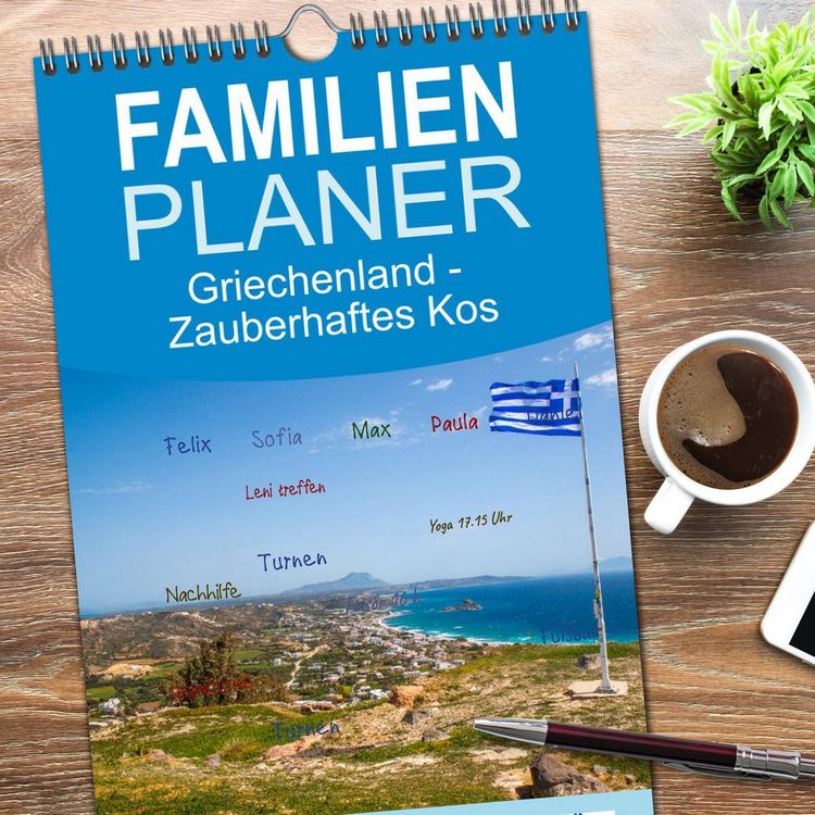 Produktbild: Familienplaner 2026 - Griechenland - Zauberhaftes Kos mit 5 Spalten (Wandkalender, 21 x 45 cm) CALVENDO