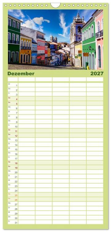 Produktbild: Familienplaner 2027 - Typisch Brasilien mit 5 Spalten (Wandkalender, 21 x 45 cm) CALVENDO