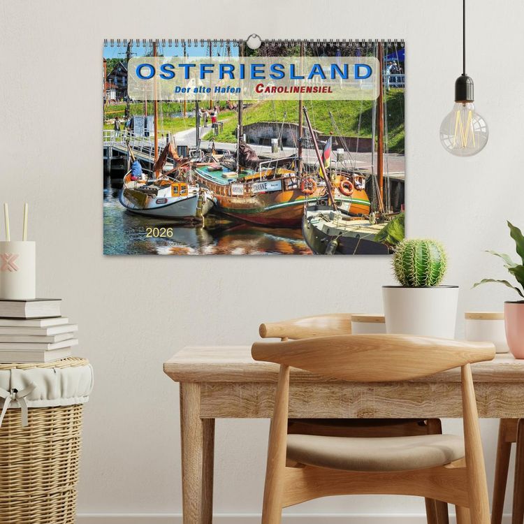 Produktbild: Ostfriesland - der alte Hafen Carolinensiel (Wandkalender 2026 DIN A3 quer), CALVENDO Monatskalender