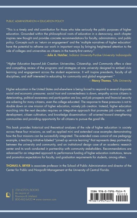 Produktbild: Higher Education beyond Job Creation
