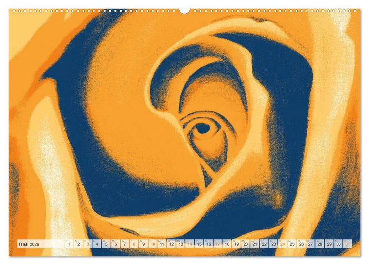 Produktbild: Roses peintes (Calendrier mural 2026 DIN A2 vertical), CALVENDO calendrier mensuel