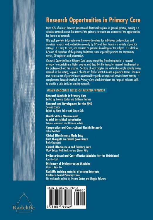 Produktbild: Research Opportunities in Primary Care