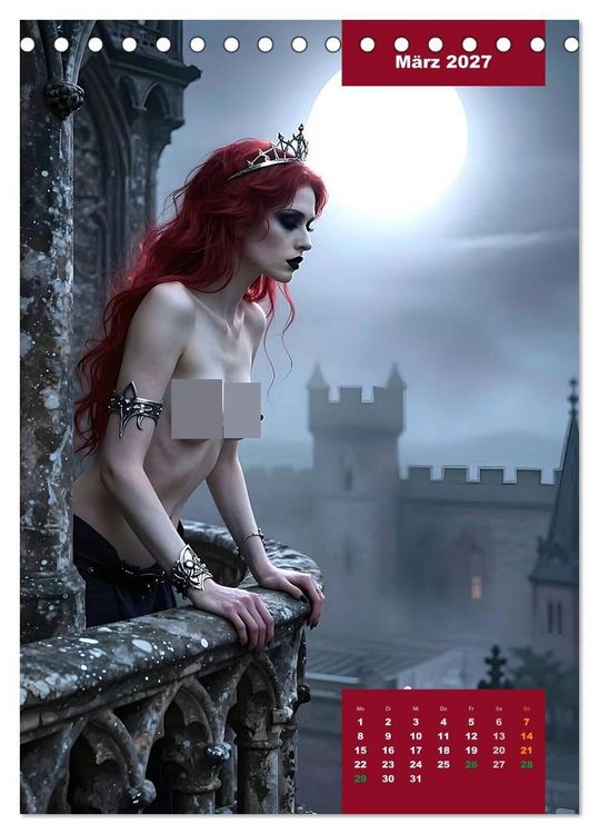 Produktbild: Gothic Engel (Tischkalender 2027 DIN A5 hoch), CALVENDO Monatskalender