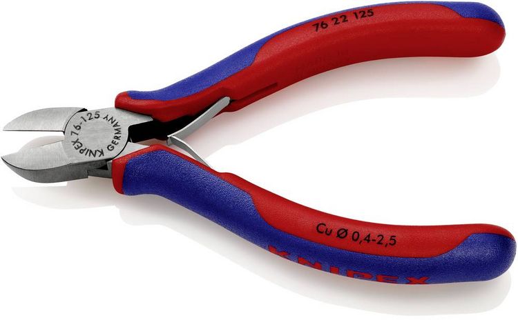 Produktbild: Knipex 76 22 125 Elektronik- u. Feinmechanik Seitenschneider ohne Facette 125mm