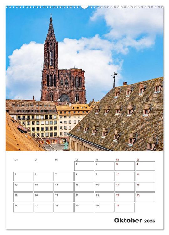 Produktbild: Stra&szlig;burg - Urlaubsplaner (Wandkalender 2026 DIN A2 hoch), CALVENDO Monatskalender