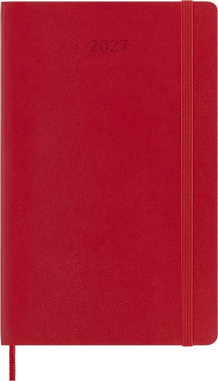 Produktbild: Moleskine 12 Monate Wochen Notizkalender 2027, Large/A5, 1 Wo = 1 Seite, rechts linierte Seite, Weicher Einband, Scharlachrot