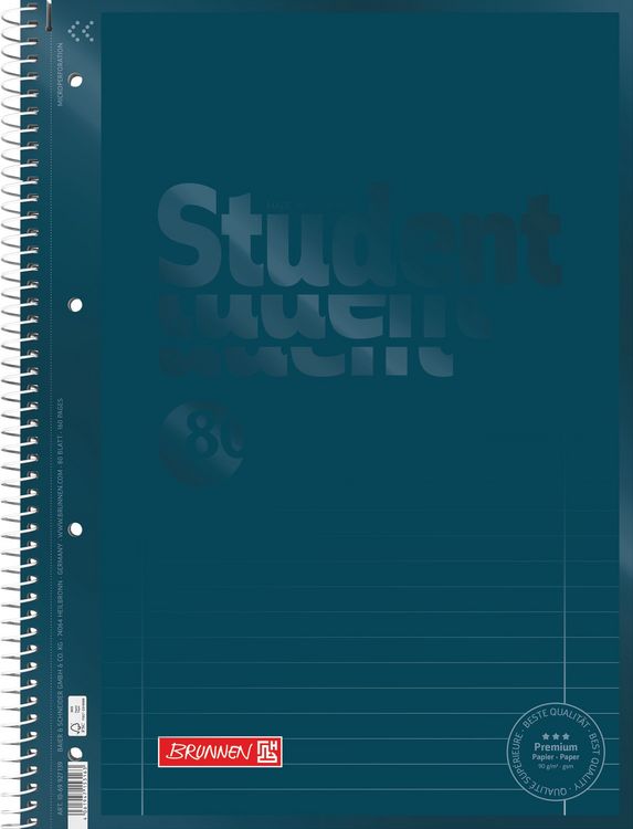 Produktbild: Brunnen Collegeblock Premium Student Colour Code &brvbar; A4, Lineatur 27, 80 Blatt, denim