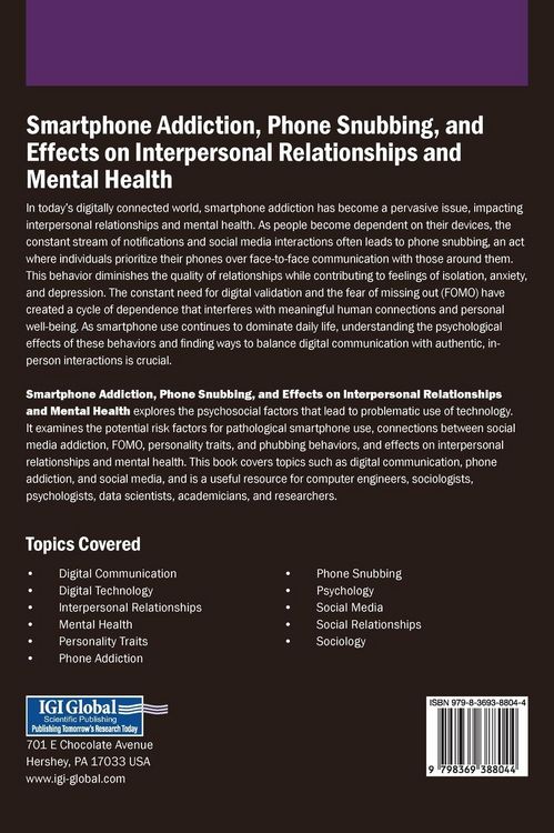 Produktbild: Smartphone Addiction, Phone Snubbing, and Effects on Interpersonal Relationships and Mental Health