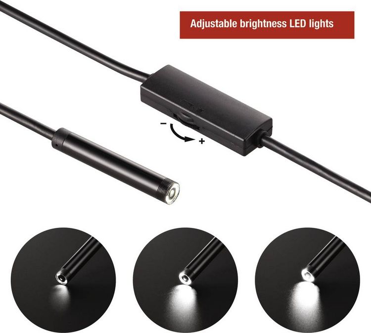 Produktbild: Basetech BSK-2100 USB-Endoskop Sonden-&Oslash;: 8mm Sonden-L&auml;nge: 10m