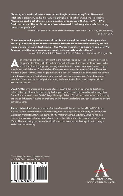 Produktbild: Learning from Franz L. Neumann