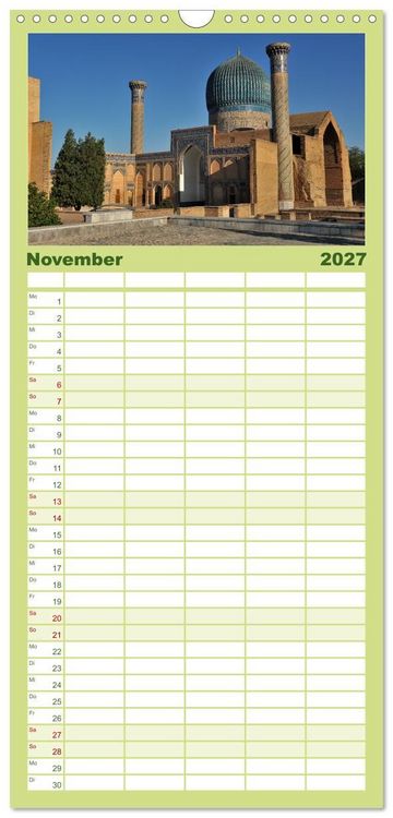 Produktbild: Familienplaner 2027 - Usbekistan, Perlen der Seidenstra&szlig;e mit 5 Spalten (Wandkalender, 21 x 45 cm) CALVENDO