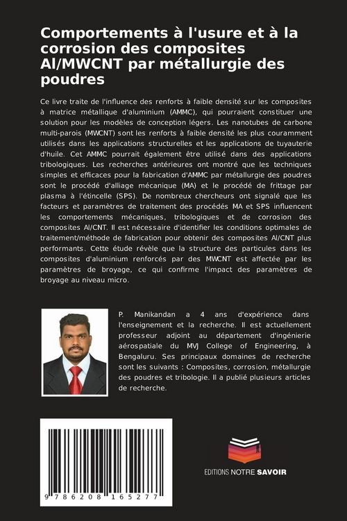 Produktbild: Comportements &agrave; l'usure et &agrave; la corrosion des composites Al/MWCNT par m&eacute;tallurgie des poudres