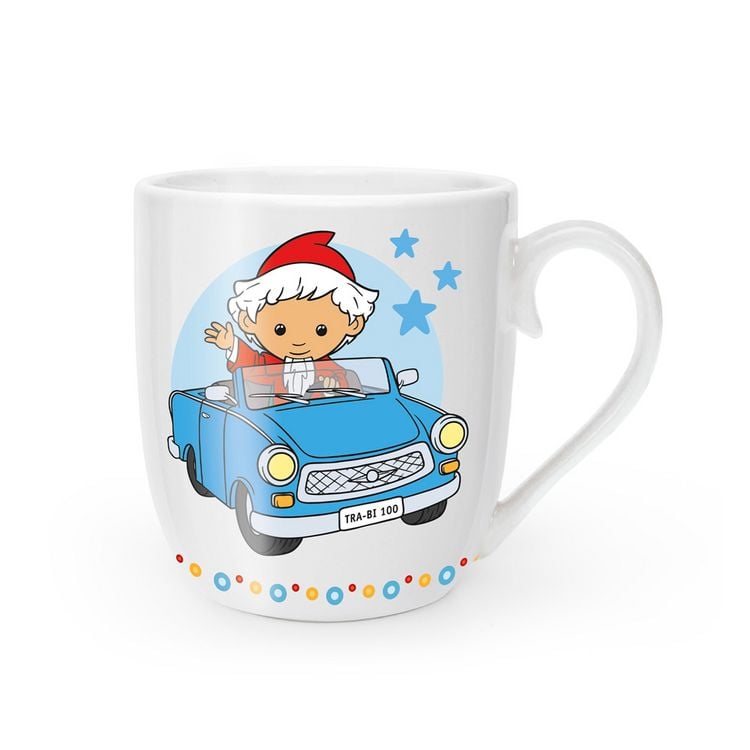 Produktbild: TR&Ouml;TSCH - Unser Sandm&auml;nnchen Kindertasse Geschenktasse aus Porzellan Sandm&auml;nnchen im Auto