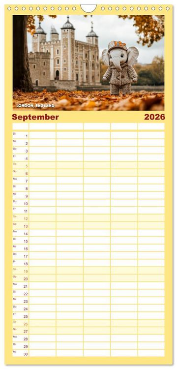 Produktbild: Familienplaner 2026 - Die Mikrofanten auf Europareise mit 5 Spalten (Wandkalender, 21 x 45 cm) CALVENDO