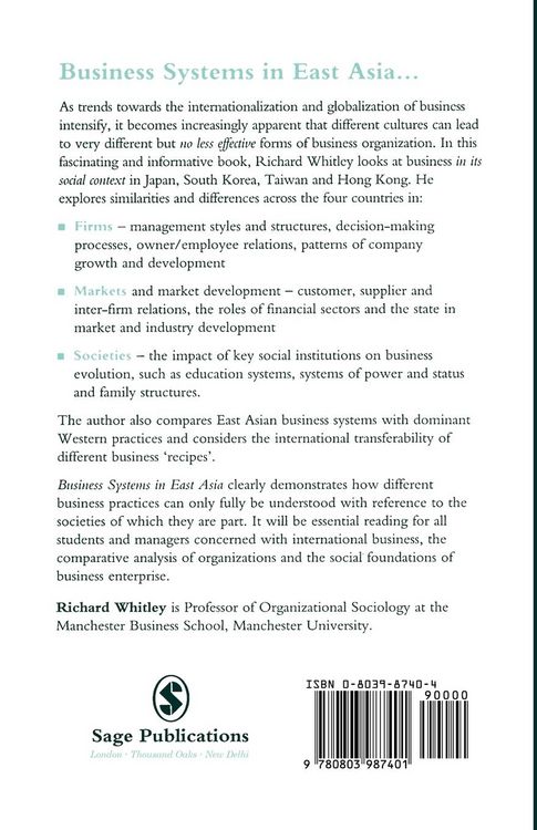 Produktbild: Business Systems in East Asia