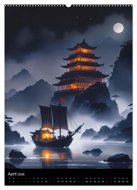 Produktbild: Asiatische Inspiration Fern&ouml;stlicher Art - Dunkle Werke (hochwertiger Premium Wandkalender 2026 DIN A2 hoch), Kunstdruck in Hochglanz