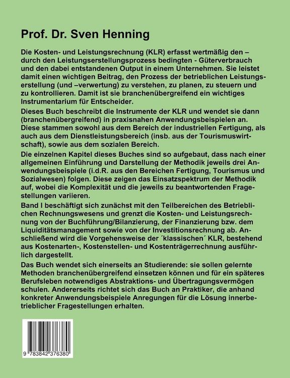 Produktbild: Kosten- und Leistungsrechnung - Band I