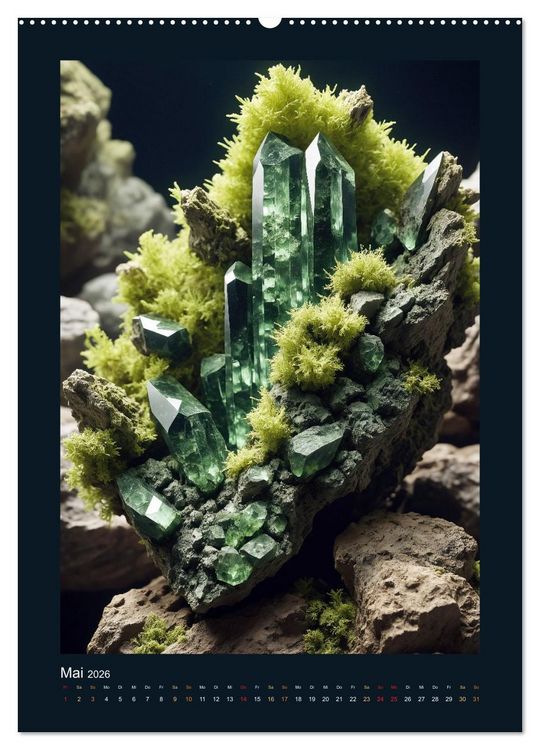 Produktbild: Fantastische Mineralien - Geheimnisvolle Sch&auml;tze (hochwertiger Premium Wandkalender 2026 DIN A2 hoch), Kunstdruck in Hochglanz