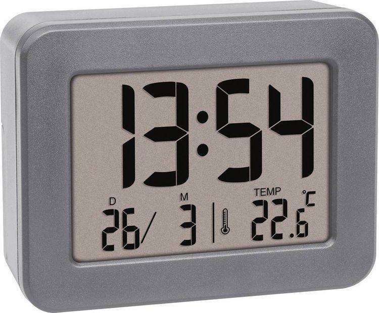Produktbild: TFA Dostmann 60.2044.10 Quarz Wecker Grau Alarmzeiten 1