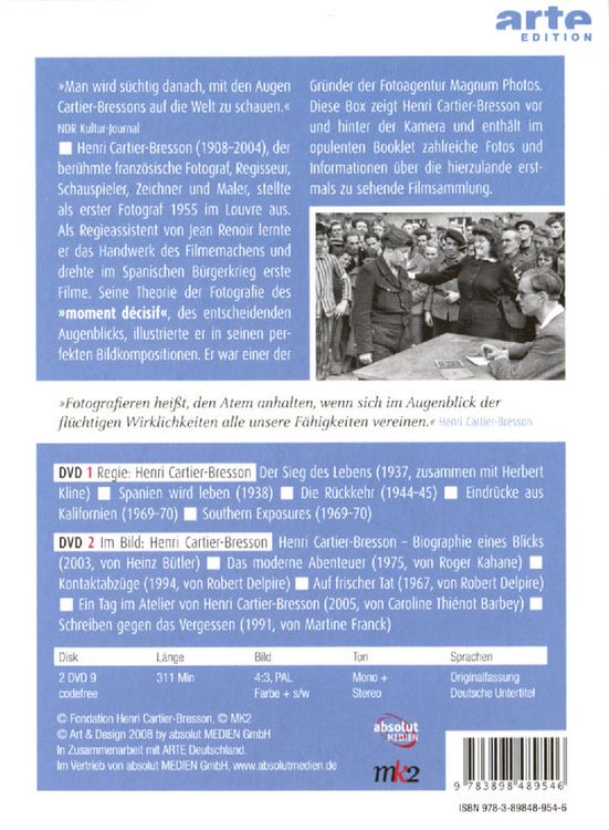 Produktbild: Henri Cartier-Bresson [2 DVDs]