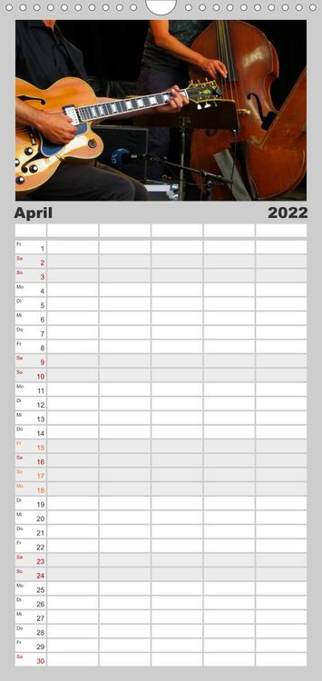 Produktbild: Familienplaner Klangbilder des Jazz (Wandkalender 2022 , 21 cm x 45 cm, hoch)