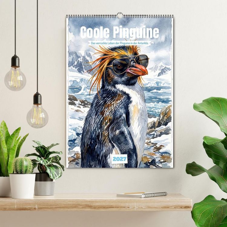 Produktbild: Coole Pinguine (Wandkalender 2027 DIN A2 hoch), CALVENDO Monatskalender