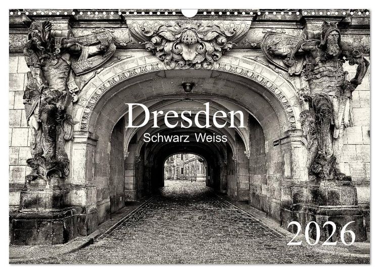 Produktbild: Dresden Schwarz Weiss 2026 (Wandkalender 2026 DIN A3 quer), CALVENDO Monatskalender