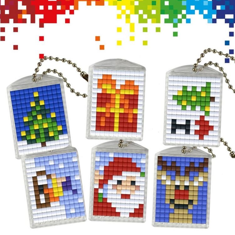 Produktbild: PRACHT Bastelset Pixel Spa&szlig; Nr. 67 Winter 6 Medaillons