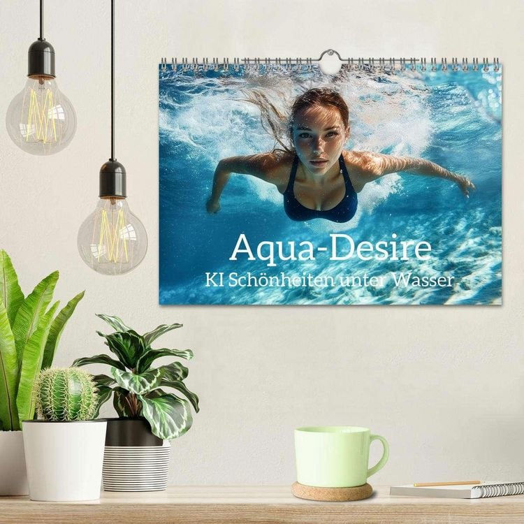 Produktbild: Aqua Desire &ndash; KI-Sch&ouml;nheiten unter Wasser (Wandkalender 2026 DIN A4 quer), CALVENDO Monatskalender