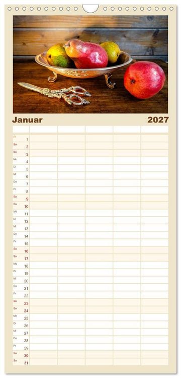 Produktbild: Familienplaner 2027 - Wabi Sabi: All die sch&ouml;nen alten Dinge mit 5 Spalten (Wandkalender, 21 x 45 cm) CALVENDO