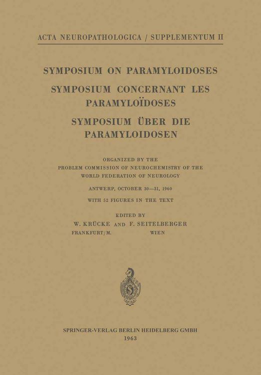Produktbild: Symposium on Paramyloidoses / Symposium Concernant les Paramylo&iuml;doses / Symposium &uuml;ber die Paramyloidosen