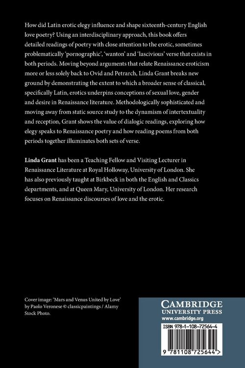 Produktbild: Latin Erotic Elegy and the Shaping of Sixteenth-Century English Love Poetry
