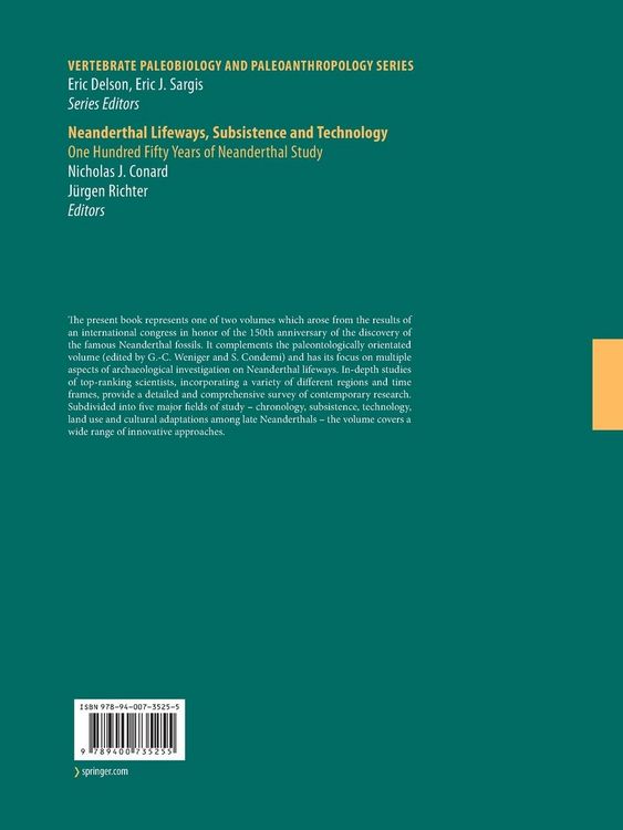Produktbild: Neanderthal Lifeways, Subsistence and Technology