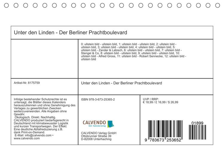 Produktbild: Unter den Linden - Der Berliner Prachtboulevard (Tischkalender 2022 DIN A5 quer)