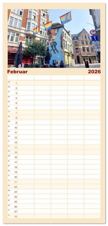 Produktbild: Familienplaner 2026 - Br&uuml;ssel - Spannende Metropole mit 5 Spalten (Wandkalender, 21 x 45 cm) CALVENDO