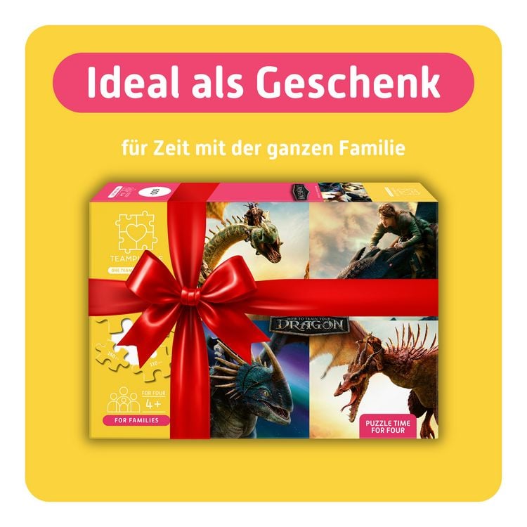Produktbild: TEAMPUZZLE &ndash; Drachenz&auml;hmen leicht gemacht &ndash; 600 Teile &ndash; Puzzle mit gro&szlig;en & kleinen Teilen