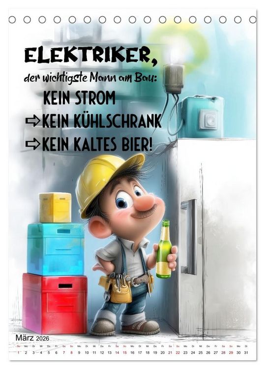 Produktbild: Elektrikerspr&uuml;che (Tischkalender 2026 DIN A5 hoch), CALVENDO Monatskalender