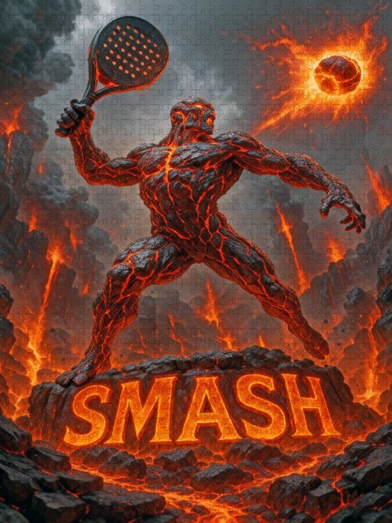 Produktbild: CALVENDO Puzzle Smash - Epischer Padel Angriff | 1000 Teile Lege-Gr&ouml;&szlig;e 64x48cm Foto-Puzzle f&uuml;r gl&uuml;ckliche Stunden