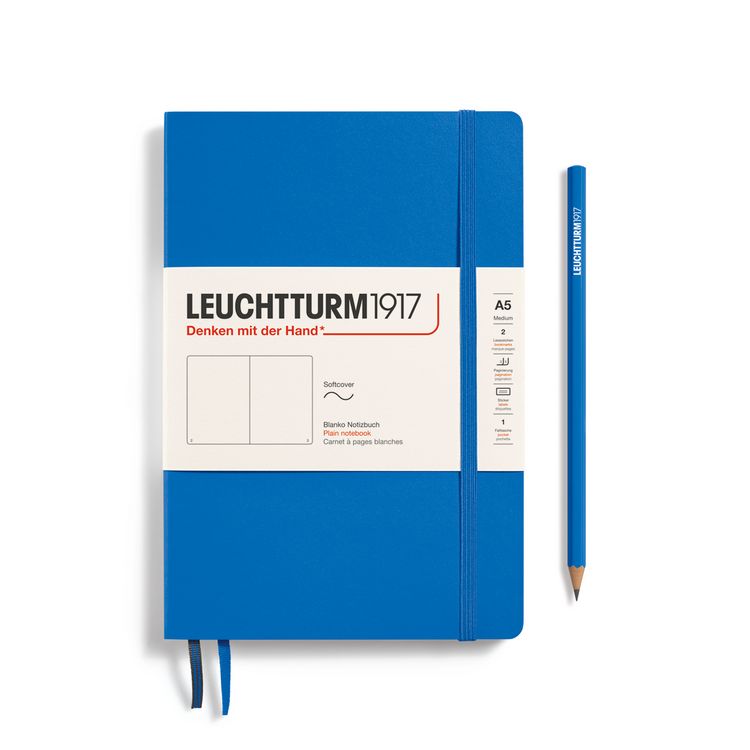 Produktbild: LEUCHTTURM1917 Notizbuch Medium (A5), Softcover, 123 nummerierte Seiten, Sky, blanko