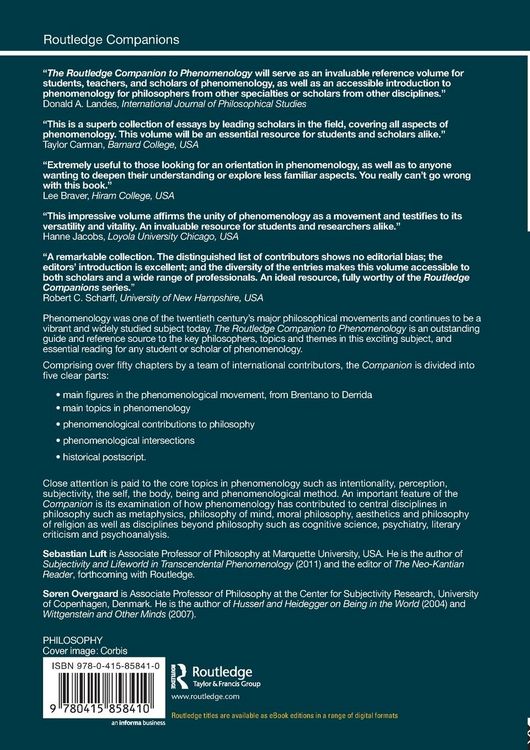 Produktbild: The Routledge Companion to Phenomenology