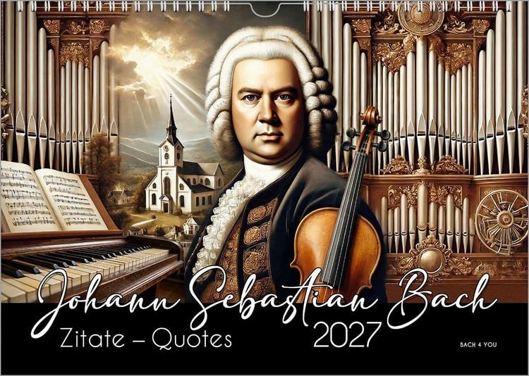Produktbild: Johann-Sebastian-Bach-Zitate-Kalender, ein Musik-Kalender 2027, DIN A4