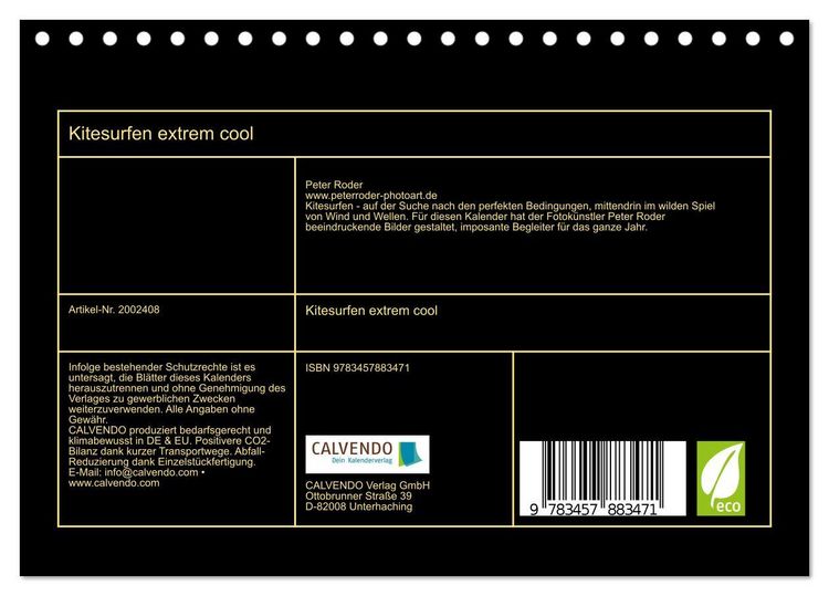 Produktbild: Kitesurfen extrem cool (Tischkalender 2026 DIN A5 quer), CALVENDO Monatskalender