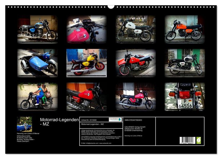 Produktbild: Motorrad-Legenden - MZ (Wandkalender 2026 DIN A2 quer), CALVENDO Monatskalender