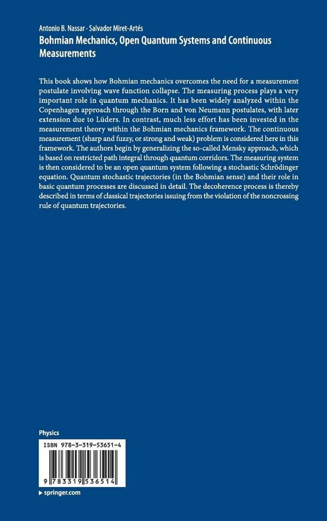 Produktbild: Bohmian Mechanics, Open Quantum Systems and Continuous Measurements