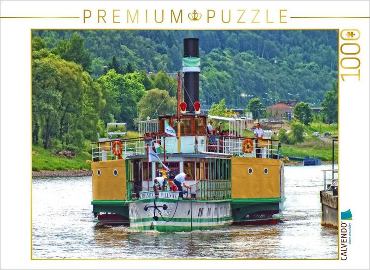 Produktbild: CALVENDO Puzzle Personendampfer Pillnitz - Baujahr 1886 - elbaufw&auml;rts fahrend in H&ouml;he des Nationalpark-Bahnhofes von Bad Schandau | 1000 Teile Lege-Gr