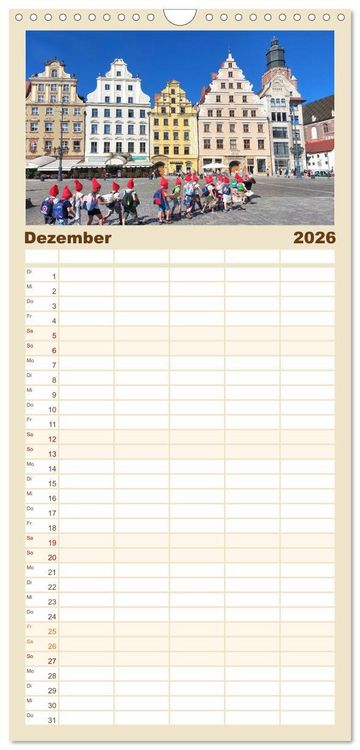 Produktbild: Familienplaner 2026 - Zauberhaftes Breslau mit 5 Spalten (Wandkalender, 21 x 45 cm) CALVENDO